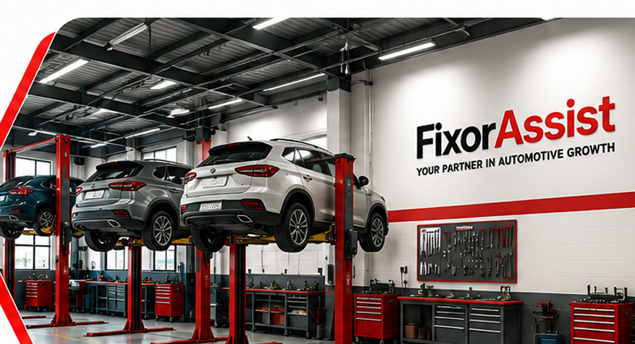 FixorAssist workshop bay with cars on lifts