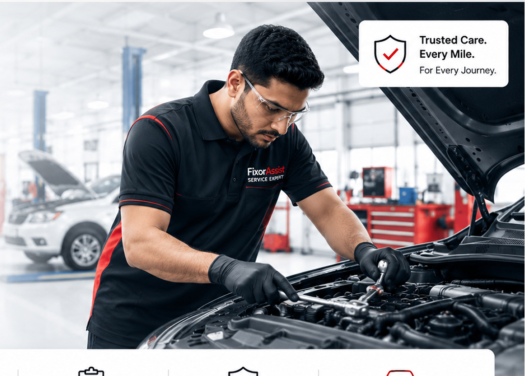 FixorAssist service expert working under the hood