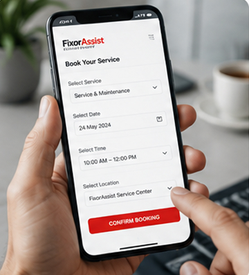 Booking a service on the FixorAssist app