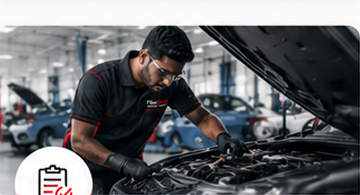Technician performing a general inspection