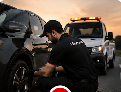 Expert arriving to fix the car